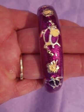Purple Sea Turtle Enamel Bangle Bracelet